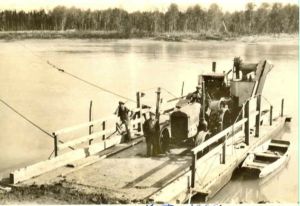 The ferry with the combine