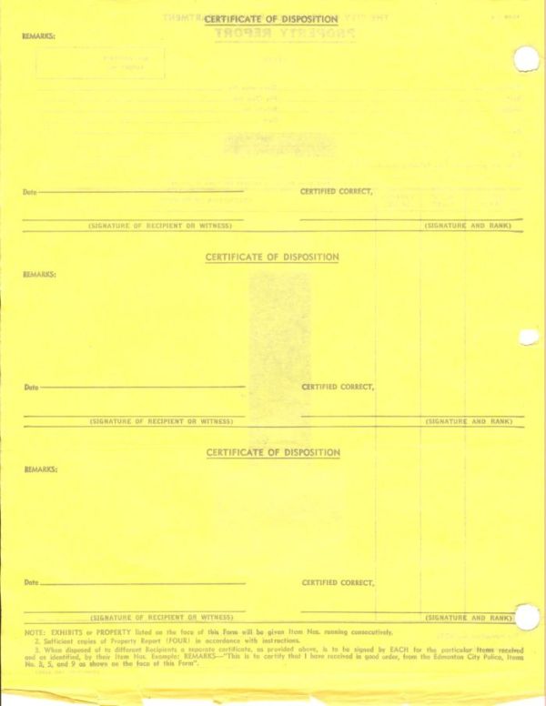 Property Report (back)